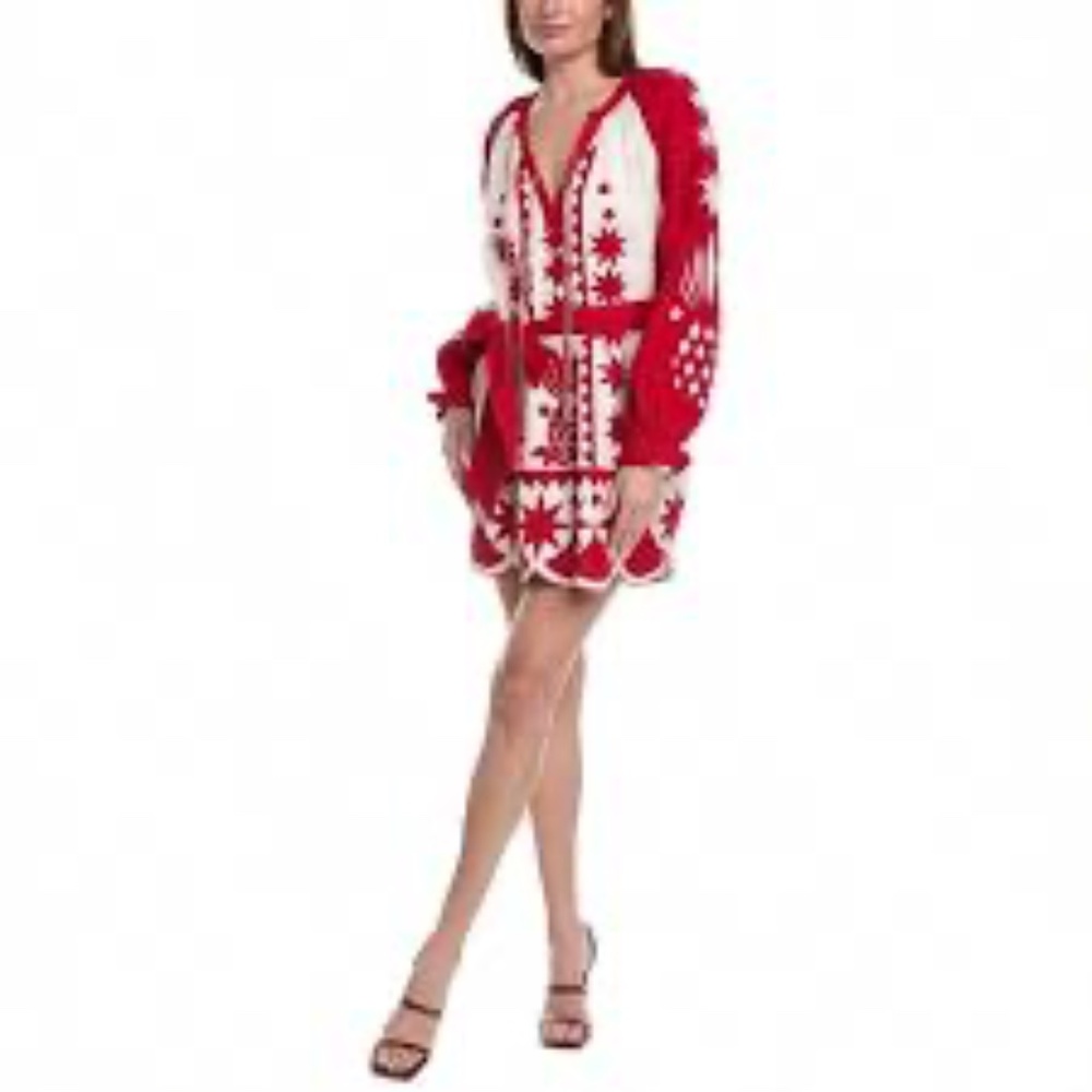 Balloon-sleeve Farm Rio minidress, like new!